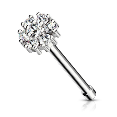 Stud para o nariz com topo redondo e várias pedras