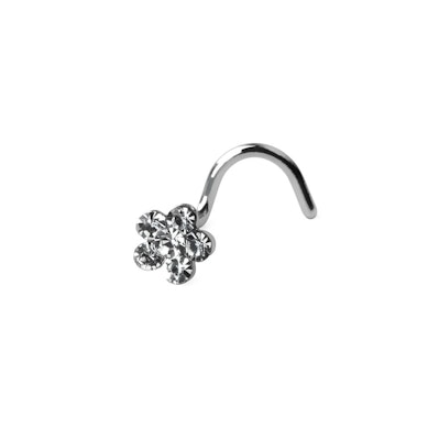 Nariz piercing com uma flor