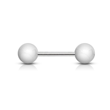 Barbell para a língua com bolas coloridas de acrílico maciço