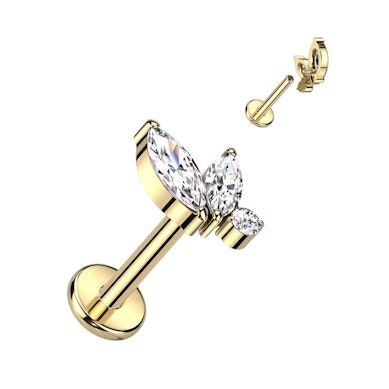 Labret delicado em titânio com rosca interna