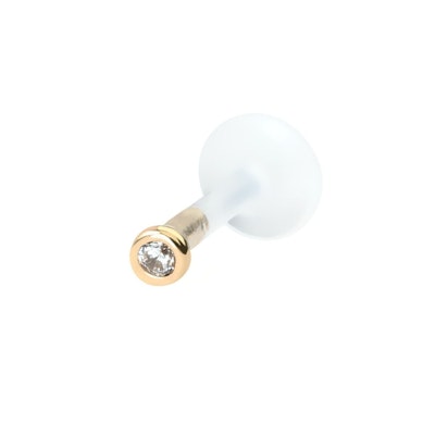 Labret com topo de ouro de 14 quilates e barra de PTFE