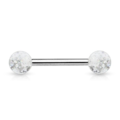 Língua barbell de aço cirúrgico com bolas acrílica na cor que quiseres