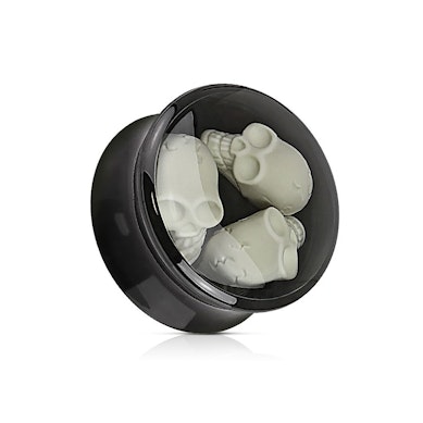 Plug de acrílico com três caveiras