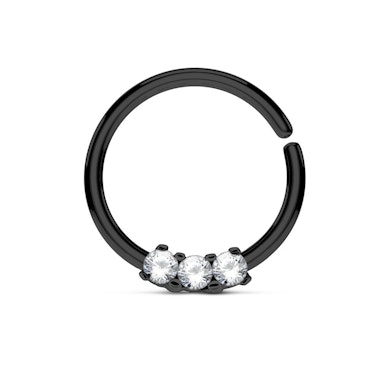 Septo pequeno piercing com pedrinhas