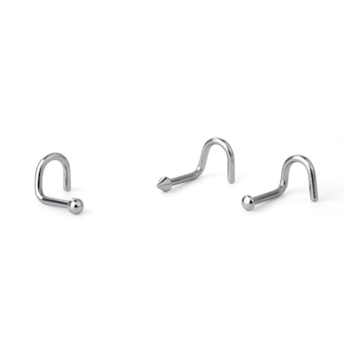 Nariz piercing com diferentes desenhos