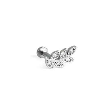 Labret com rosca interna e folhas
