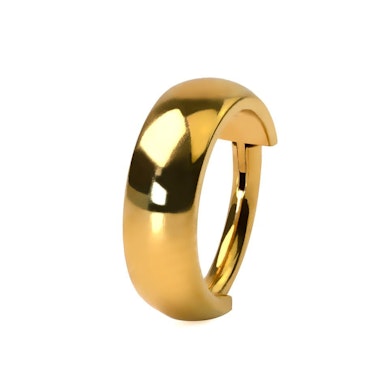 Argola articulada de titânio com arco grande virado para fora