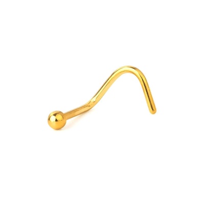 Nariz stud elegante com meia bola em cores diferentes