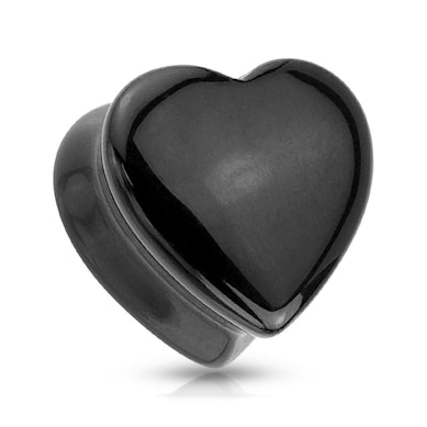 Plug em formato de coração de ónix