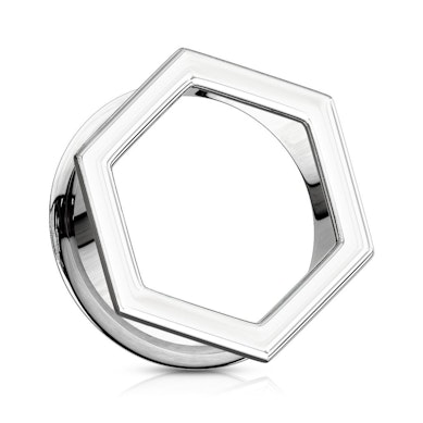 Alargador com forma hexagonal em cinco cores diferentes 