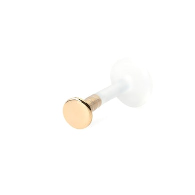 Labret com topo redondo de ouro 14 quilates
