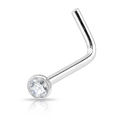 Nariz piercing de titânio com brilhante