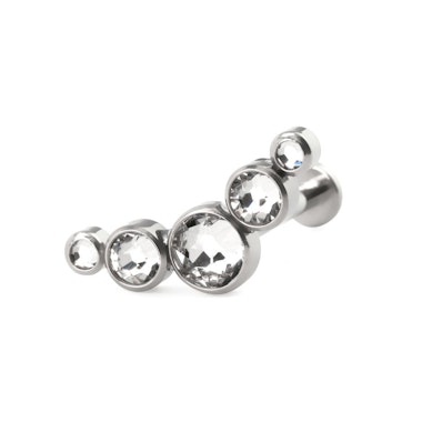 Labret de encaixe de titânio com várias pedras