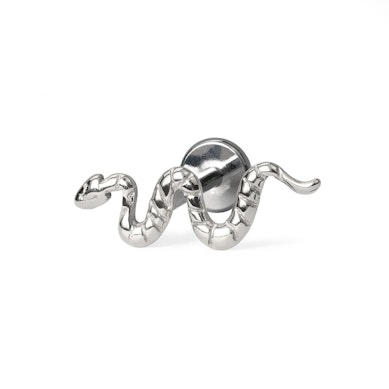 Labret de encaixe em titânio com serpente