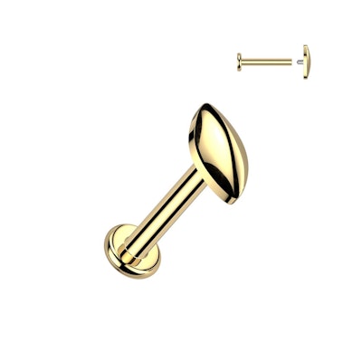 Labret oval arredondado em titânio