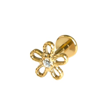 Labret de titânio em forma de flor