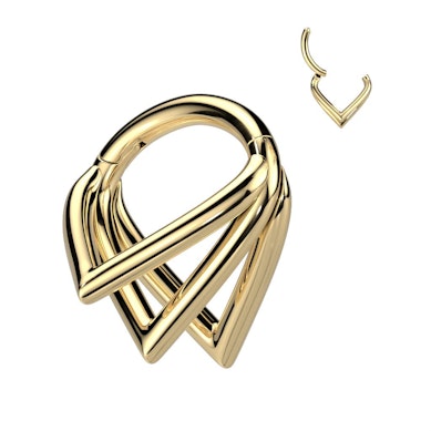 Argola articulada de titânio com três vértices