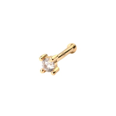 Nariz piercing em ouro de 14 quilates com pedra multi facetada