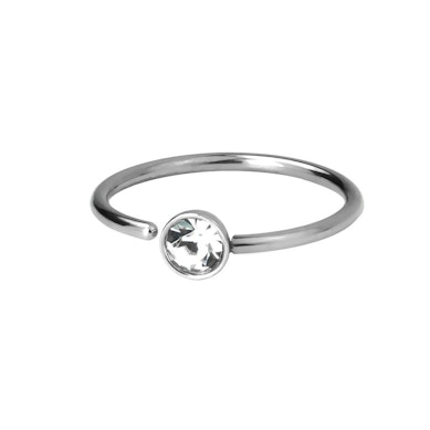 Argola com uma pedra fixa em várias cores
