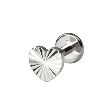Labret em forma de coração com padrão saliente