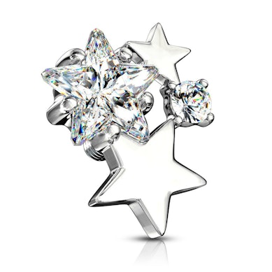Micro dermal de estrelas e pedras brilhantes