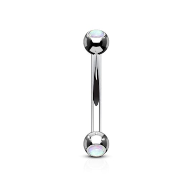Barbell curvo com opalas embutidas