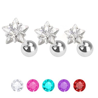 Conjunto de joias para a orelha com estrela de pedra