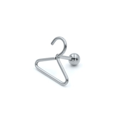 Piercing de orelha com cabide-Prateado