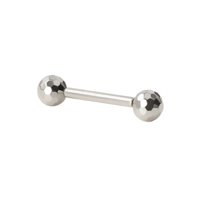 Barbell de encaixe em titânio com bolas de espelhos