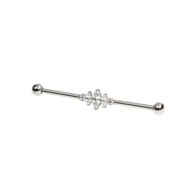 Barbell industrial em titânio com pedras em marquesa