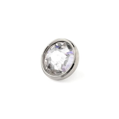 Topo de dermal em titânio com pedra colorida