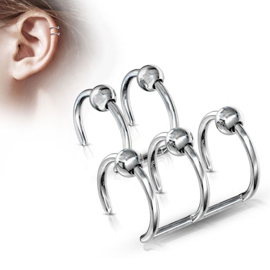 Joia para piercing falso na orelha com bolas