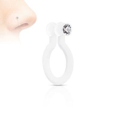 Nariz piercing falso com uma pedra