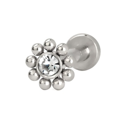 Labret com rosca interna e pequenas contas