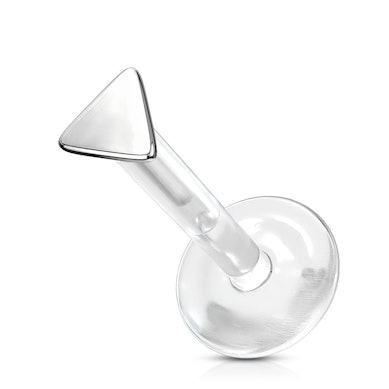 Labret de ouro 14 quilates com topo triangular