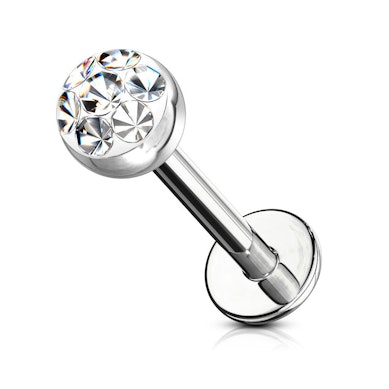 Labret com pérolas de cristal