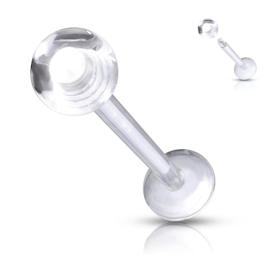 Labret com rosca e bola transparente