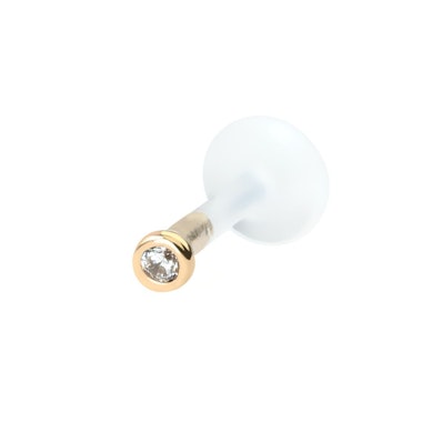 Labret com topo de ouro de 14 quilates e barra de PTFE
