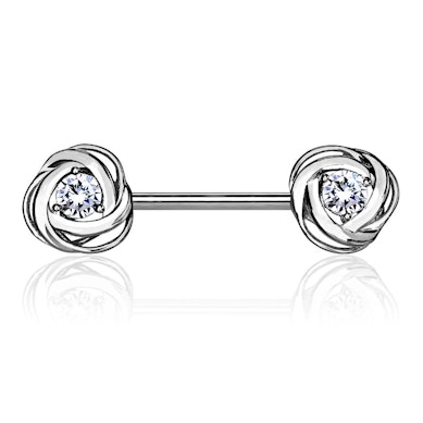 Mamilo piercing com rosa e brilhante