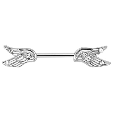Mamilo piercing com asas de anjo