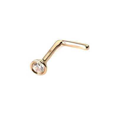 Nariz piercing de ouro 14 quilates com pedra