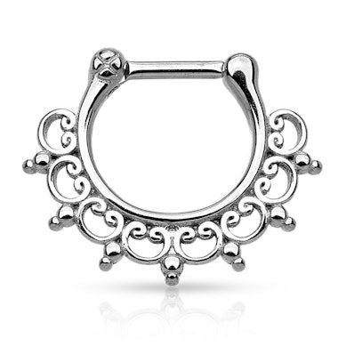 Septo piercing de aço cirúrgico com ornamentos
