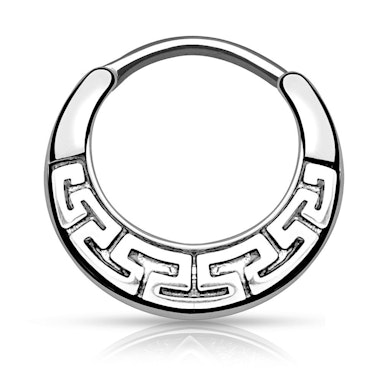 Septo piercing com design de labirinto