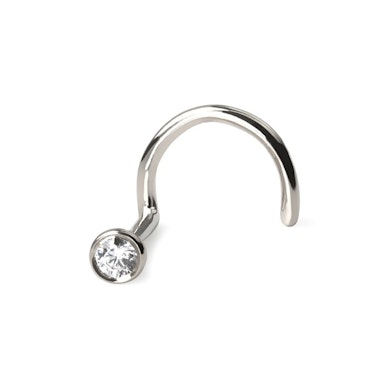 Nariz piercing em ouro de 14 quilates com zirconia incrustada