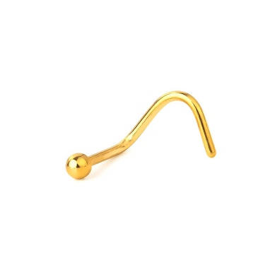 Nariz stud elegante com meia bola em cores diferentes