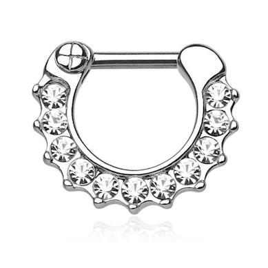 Clicker para o septum com pedras na borda