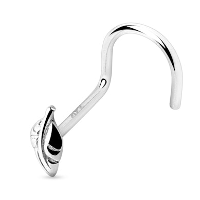 Nariz piercing de ouro 14 quilates com uma folha