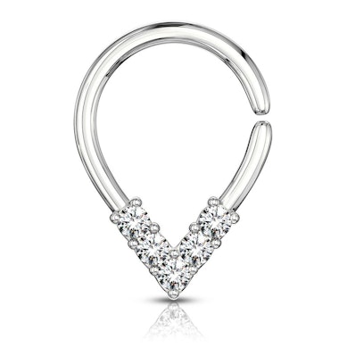 Argola em forma de gota com pedras brilhantes