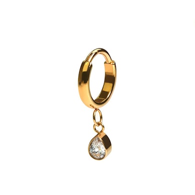 Argola de titânio com pendente em forma de gota
