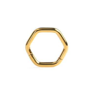 Argola hexagonal articulada em titânio
